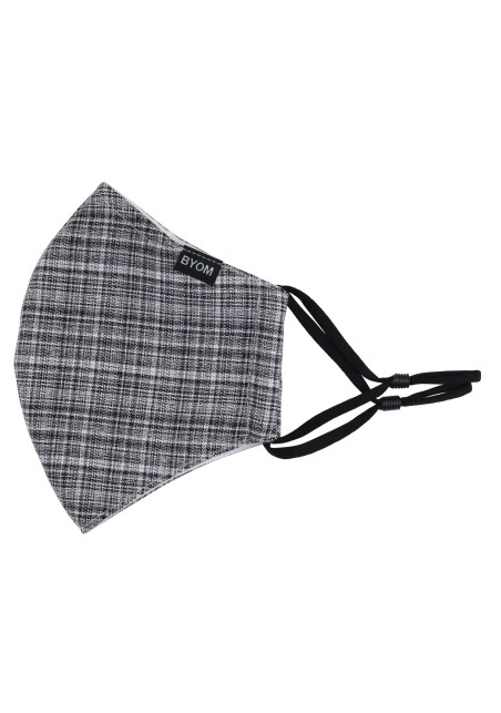 Vintage Tweed Check Mask in Grays Flat