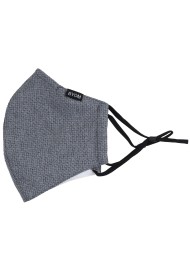 Textured Weave Fall Mask in Silver and Charcoal Flat