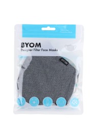 Textured Weave Fall Mask in Silver and Charcoal in Mask Bag