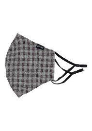Beige, Gray, and Brown Checkered Filter Mask Flat