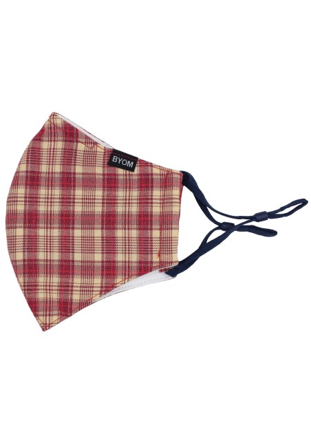 Red and Cream Plaid Mask Flat