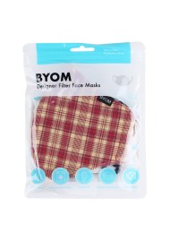 Red and Cream Plaid Mask in Bag