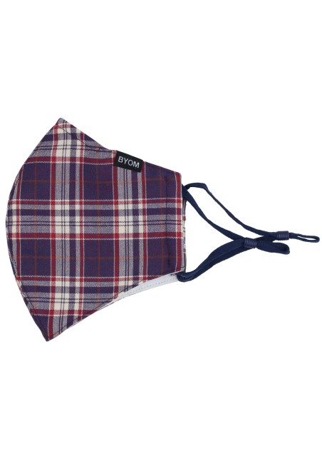 Fall Tartan Plaid Mask in Grape and Burgundy Flat