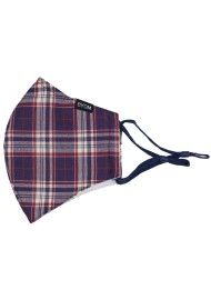 Fall Tartan Plaid Mask in Grape and Burgundy Flat