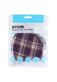 Fall Tartan Plaid Mask in Grape and Burgundy in Mask Bag