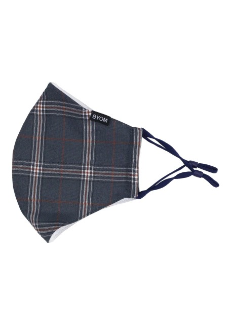 Gray Windowpane Check Face Mask Flat
