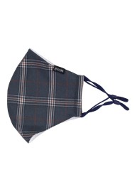 Gray Windowpane Check Face Mask Flat