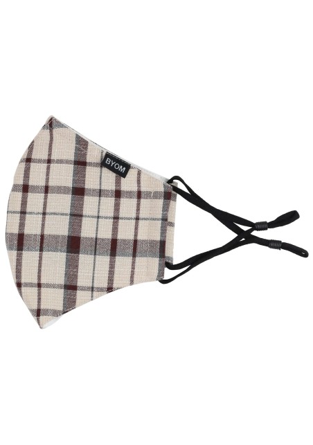 Adjustable Filter Face Mask in Fall Plaid Flat