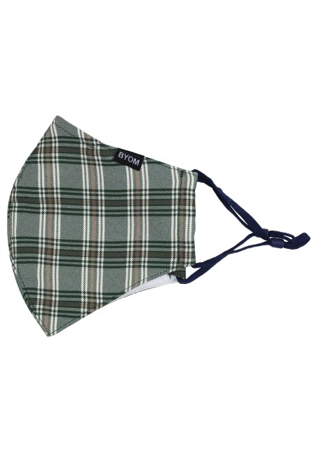 Green and Fall Beige Brown Plaid Mask Flat