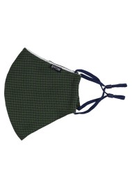 Hunter Green and Black Houndstooth Check Mask Flat