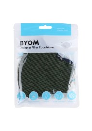Hunter Green and Black Houndstooth Check Mask in Bag