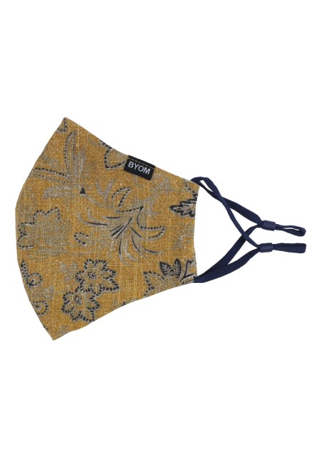 Amber Gold Floral Mask Flat
