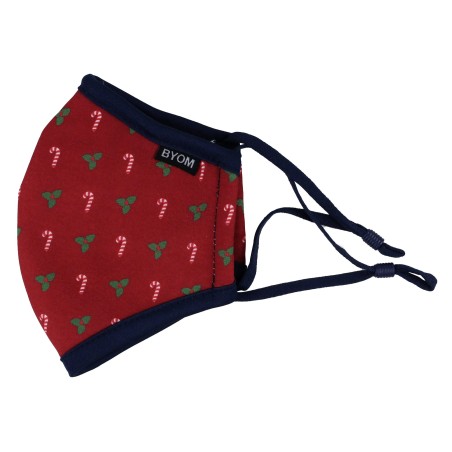 Christmas Print Face Mask for Kids in Crimson Red