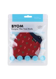 Christmas Print Face Mask for Kids in Crimson Red in Bag