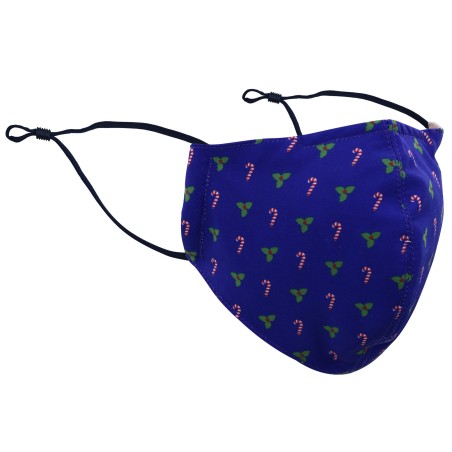 Candy Cane and Mistletoe Mask in Royal Blue