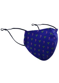 Candy Cane and Mistletoe Mask in Royal Blue