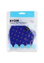 Candy Cane and Mistletoe Mask in Royal Blue in Bag