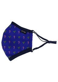 Royal Blue Kids Mask with Christmas Print