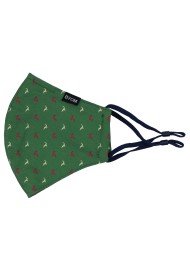 Dark Green Face Mask with Jumping Reindeer Flat