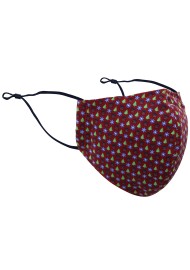 Christmas Print Face Mask in Cherry Red