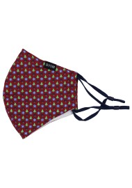 Christmas Print Face Mask in Cherry Red Flat