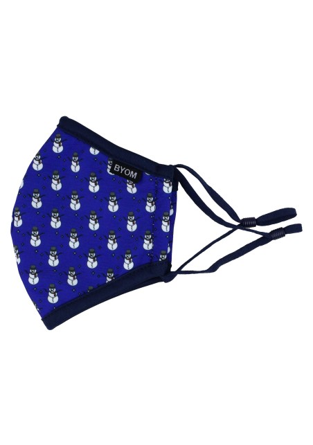 Blue Mask for Kids with Snowmen