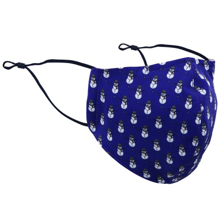 Snowman Print Face Mask in Royal Blue