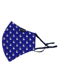 Snowman Print Face Mask in Royal Blue Flat