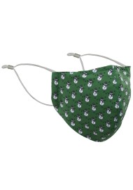 Snowman Print Face Mask in Dark Green