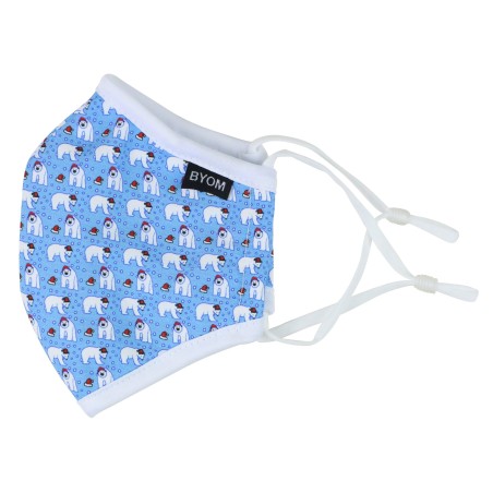 Ice Blue Kids Mask with Polar Bears