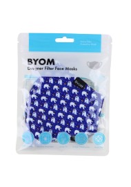 Holiday Face Mask with Polar Bears in Santa Hats in Royal Blue in Bag