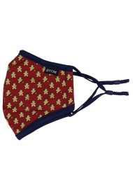 Dark Red Mask for Kids with Gingerbread Men