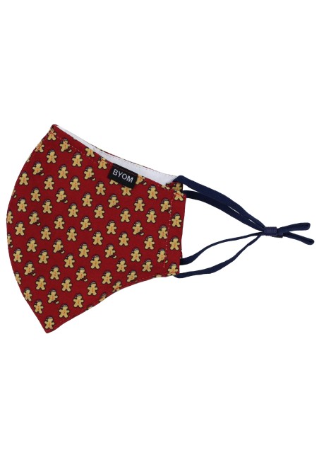 Gingerbread Man Print in Burgundy Flat