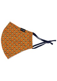 Golden Orange Gingerbread Man Face Mask Flat