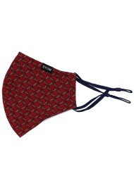 Burgundy and Brown Reindeer Print Mask Flat