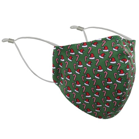 Green and Red Santa Hat and Candy Cane Mask