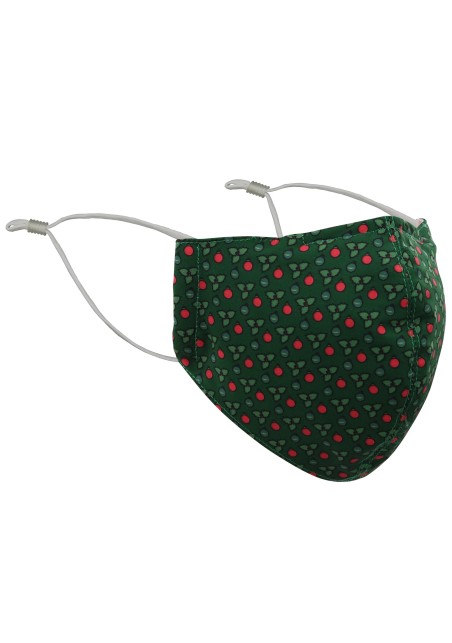 Green Holly Plant Christmas Mask