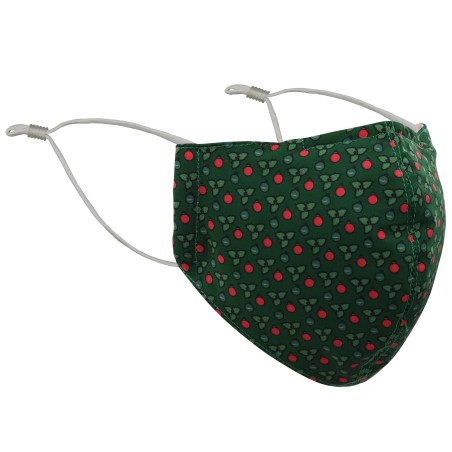 Green Holly Plant Christmas Mask