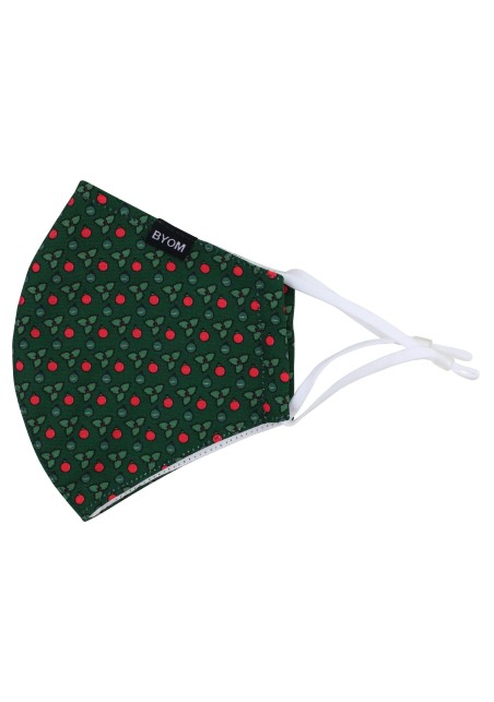 Green Holly Plant Christmas Mask Flat