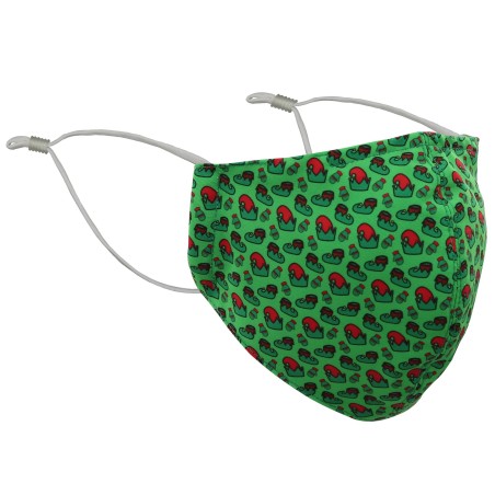 Bright Green Elf Print Face Mask