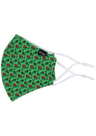Bright Green Elf Print Face Mask Flat