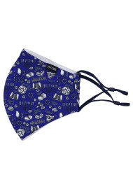 Hanukkah Print Face Mask in Royal Blue Flat