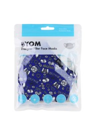 Hanukkah Print Face Mask in Royal Blue in Bag