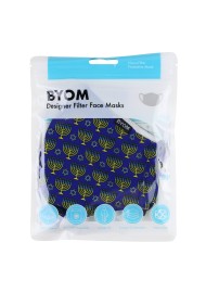 Hanukkah Print Face Mask in Blue and Gold in Bag
