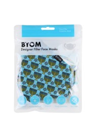 Menorah Print Mask in Turquoise and Gold in Bag