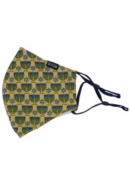 Menorah Print Mask in Gold Flat