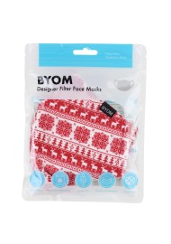 Nordic Holiday Print Mask in Red and White in Bag
