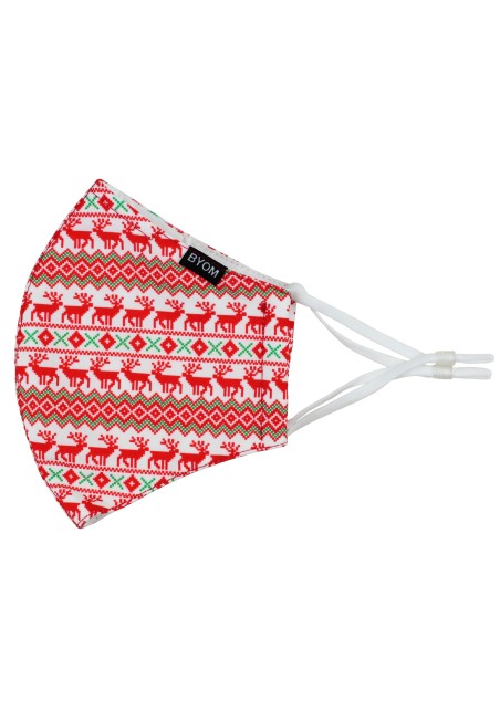 Nordic Christmas Print Face Mask Flat