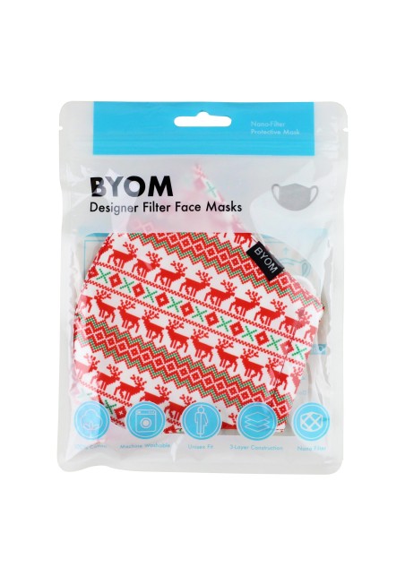 Nordic Christmas Print Face Mask in Bag