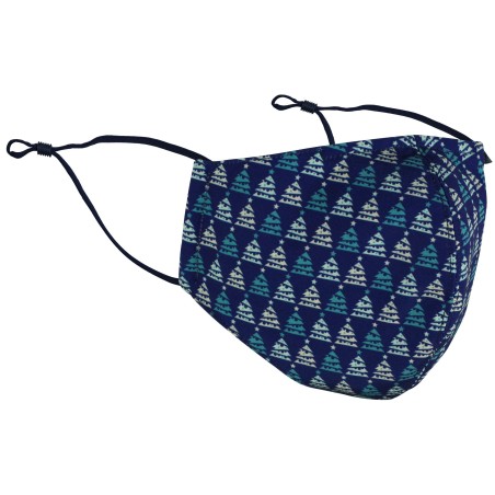Christmas Tree Print Face Mask in Blue and Teal